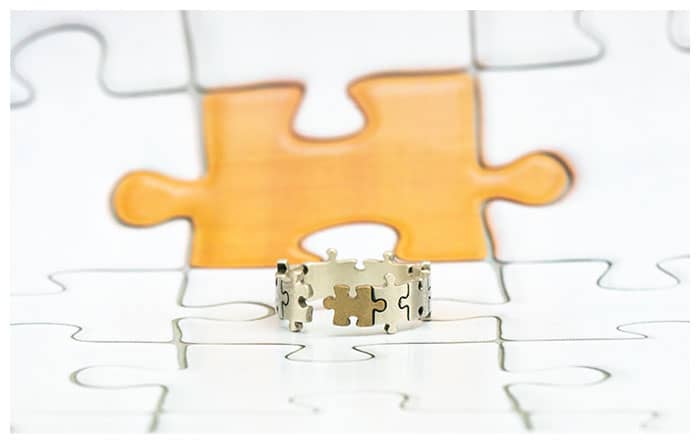 Matching Puzzle Piece Rings For Couples