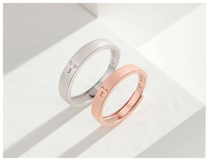Rose Gold & Silver Kiss Rings