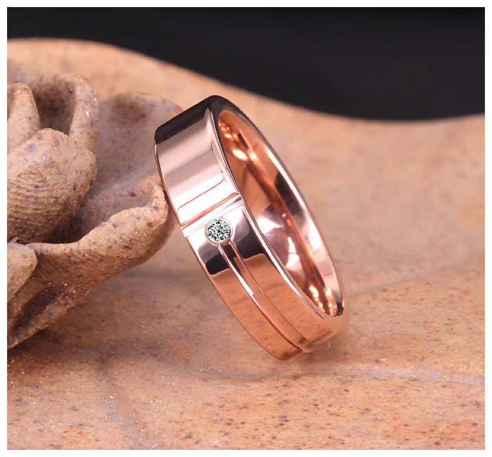 matching rose gold tungsten couple rings