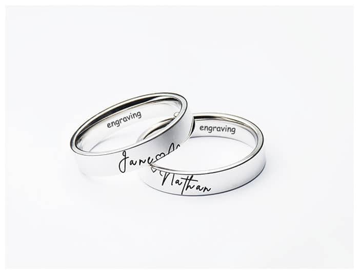 Personalized Couple Two Name Rings