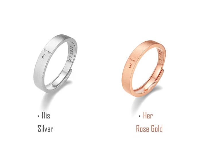 Rose Gold & Silver Kiss Rings