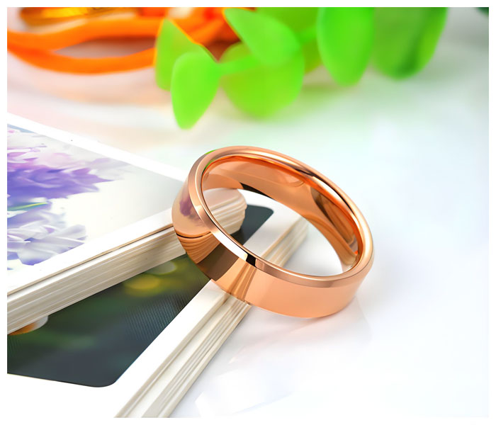 rose gold tungsten ring