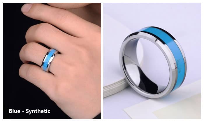Turquoise Inlaied Tungsten Wedding Bands Set for Men and Women, Unique ...
