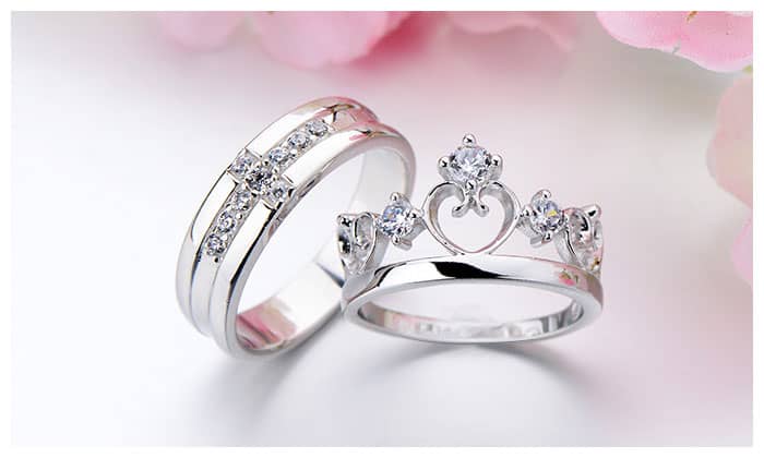 Matching Crown & Cross Rings for Couples