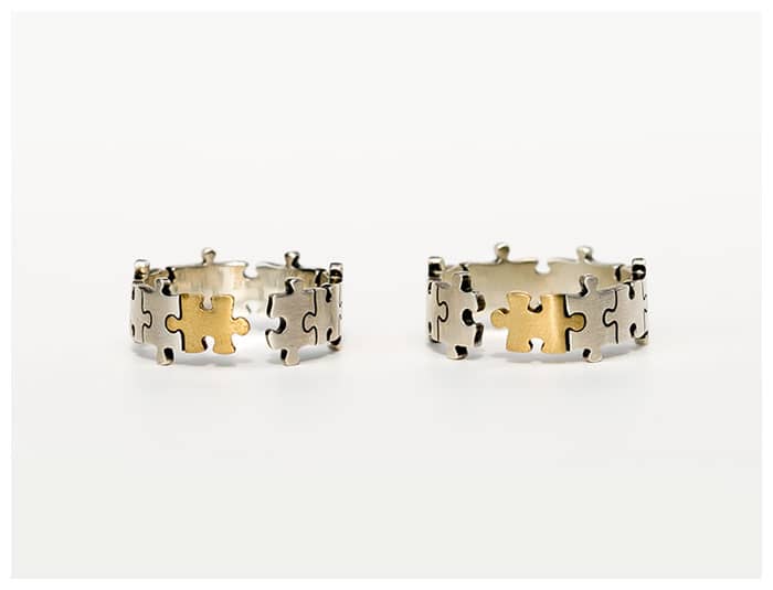 Matching Puzzle Piece Rings For Couples