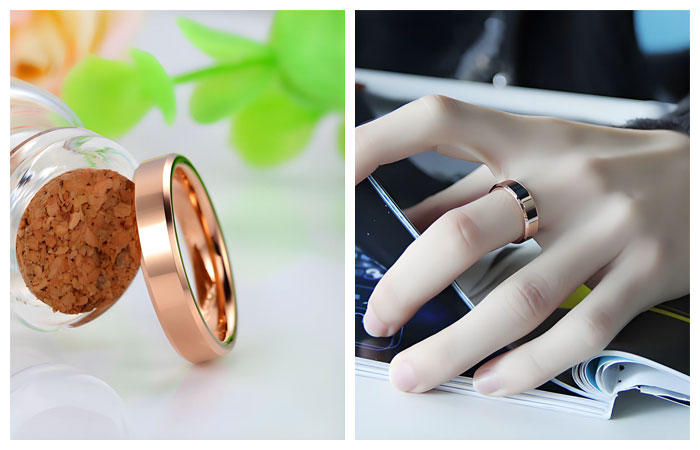 rose gold tungsten ring