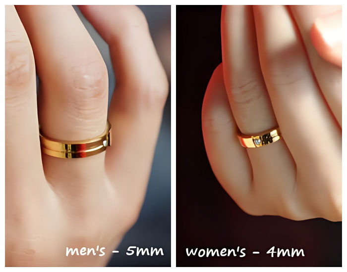 matching yellow gold tungsten couple rings