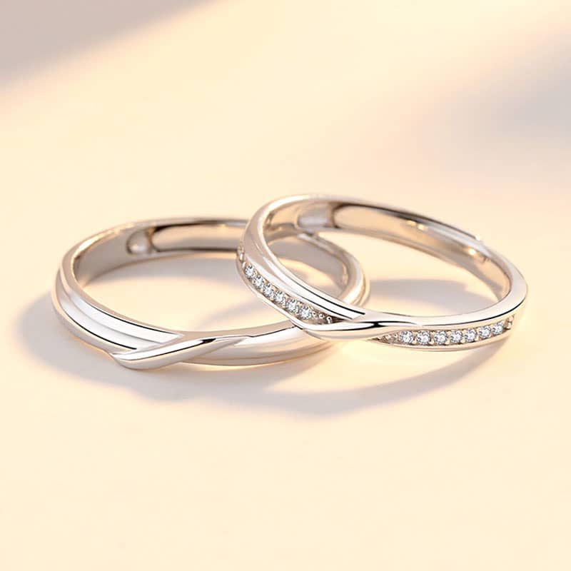 (image for) Sterling Silver Infinity Knot Matching Promise Rings For Him And Her