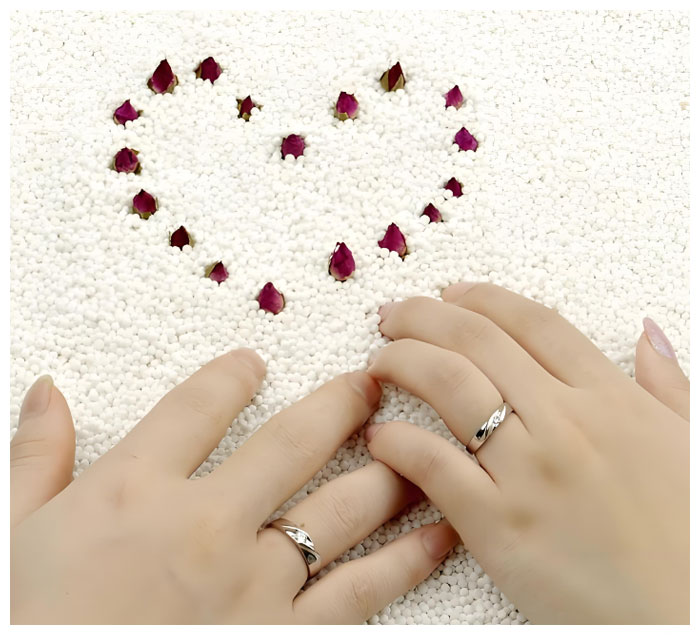 silver simple couple rings