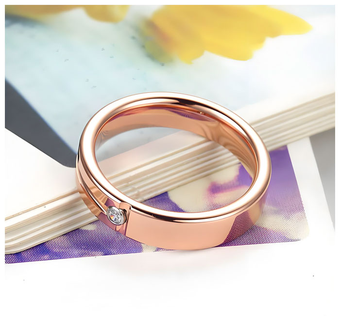matching rose gold tungsten couple rings