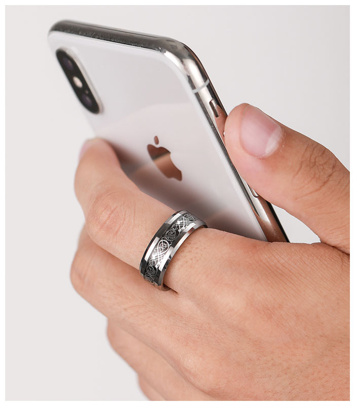 mens dragon wedding band