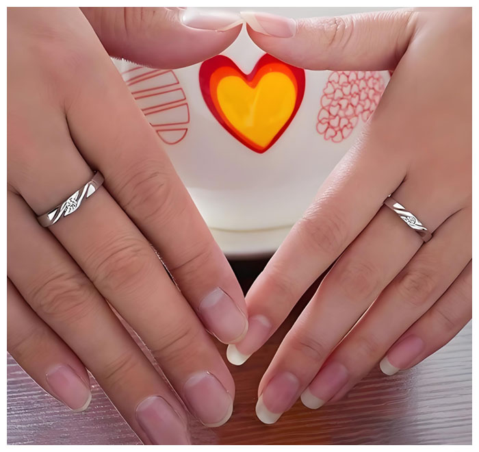 couples promise rings set