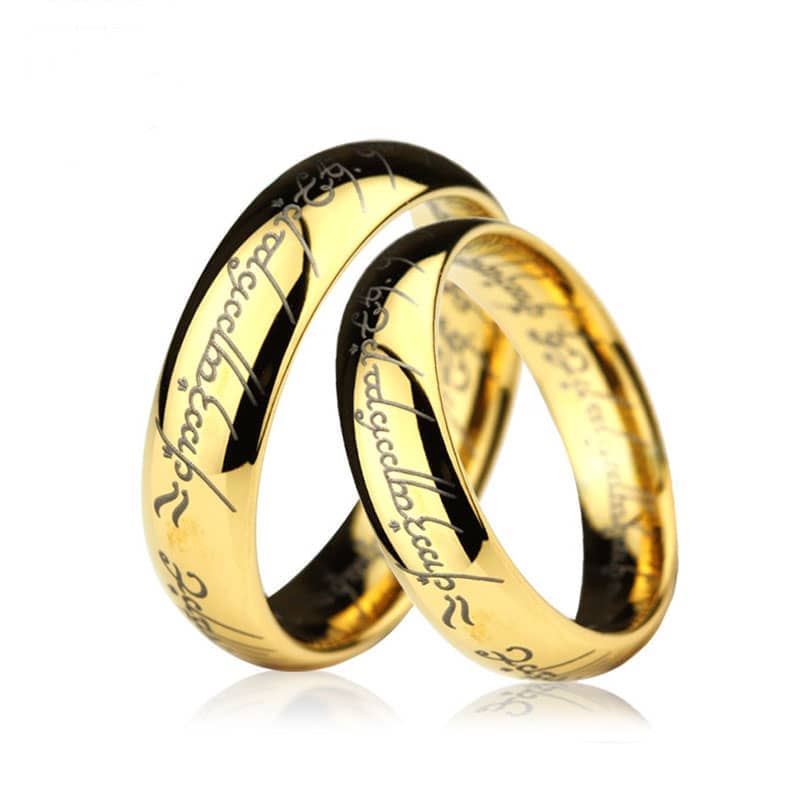 Wedding Rings with a Lord of the Rings Engraving