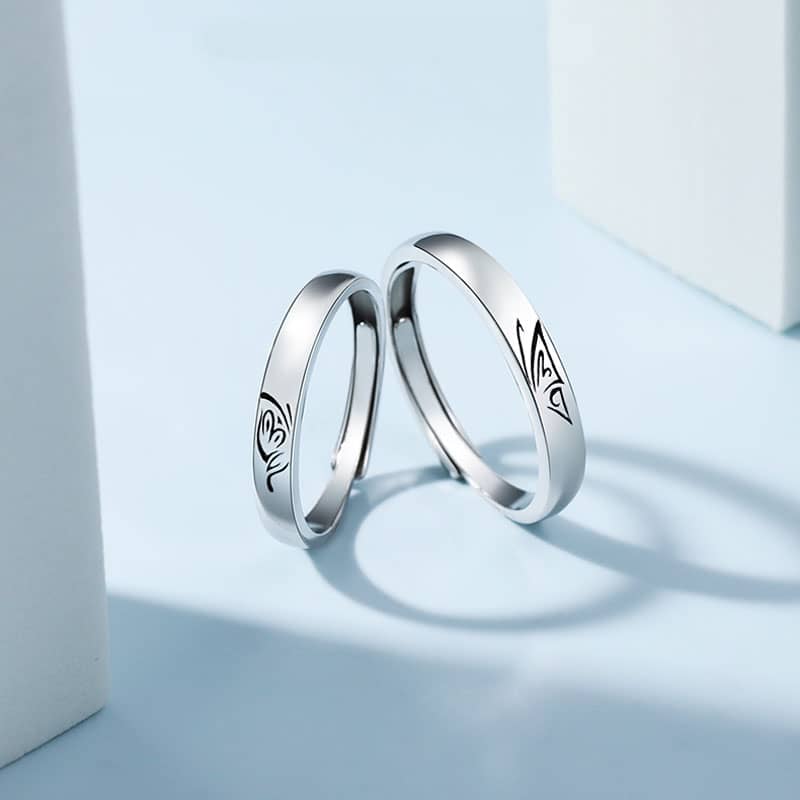 (image for) Matching Butterfly Rings For Couples In Sterling Silver