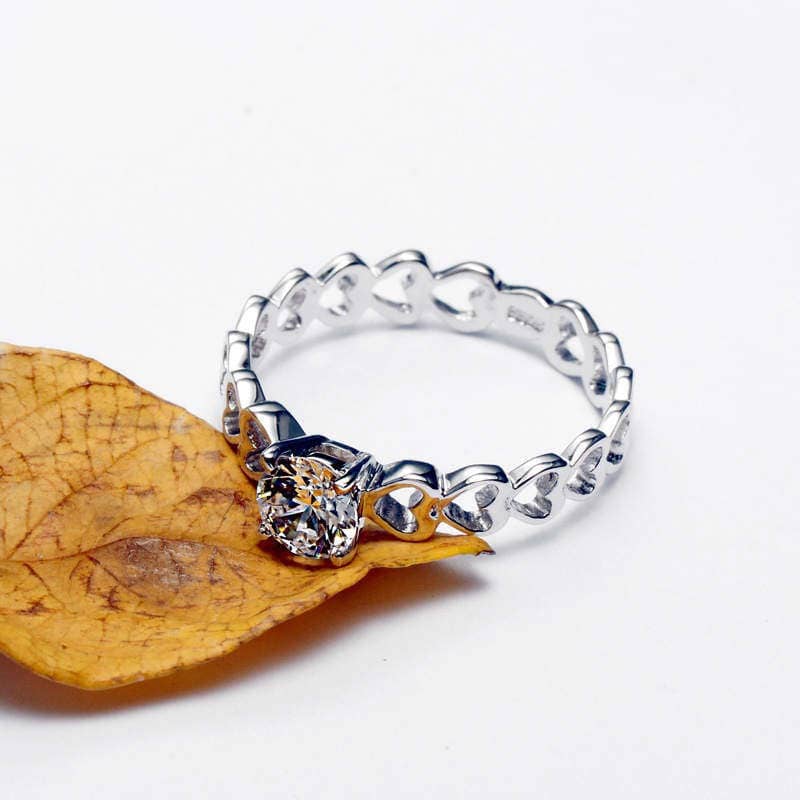 CZ Diamond Cross Wedding Band and Heart Link Engagement Ring Set, Personalized Promise Rings in 925 Sterling Silver, Matching His and Hers Jewelry for Couples (image for) CZ Diamond Cross Wedding Band and Heart Link Engagement Ring Set, Personalized Promise Rings in 925 Sterling Silver, Matching His and Hers Jewelry for Couples