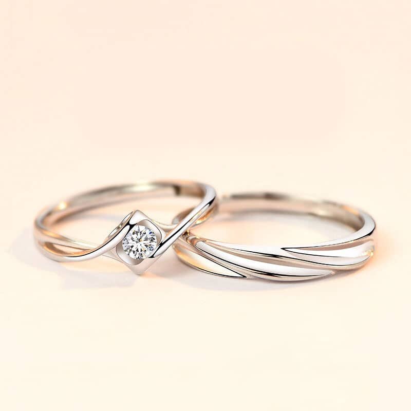 (image for) Sterling Silver Infinity Heart Cute Matching Rings For Best Friend