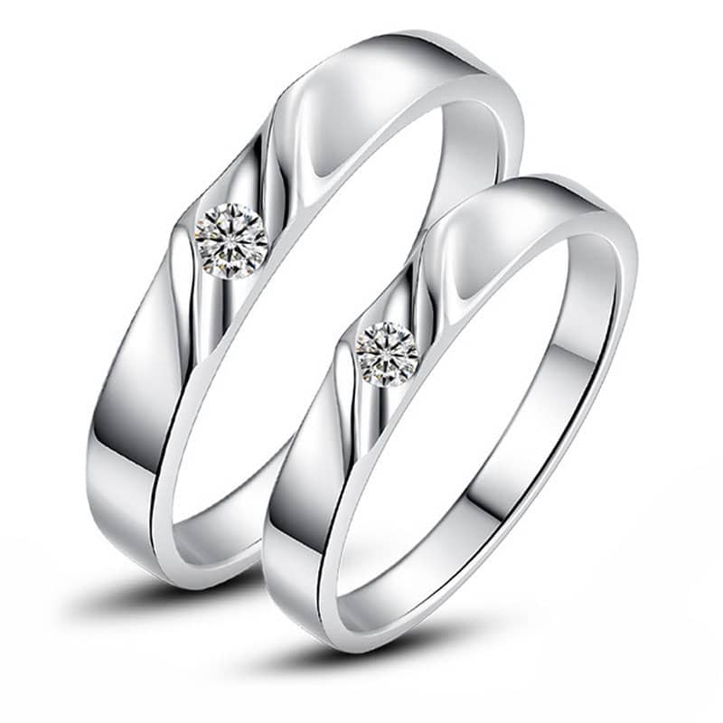 Matte Sterling Silver Engagement Rings for Couple – Findurings