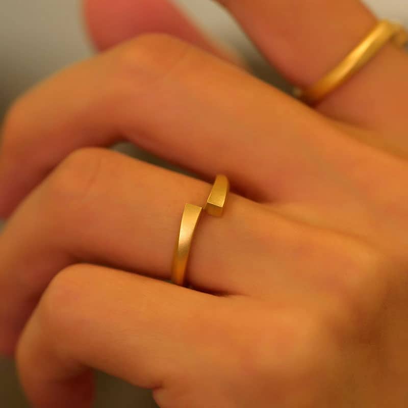 (image for) Matching Infinity Couple Rings Gold Plated Sterling Silver Simple Set For Best Friends