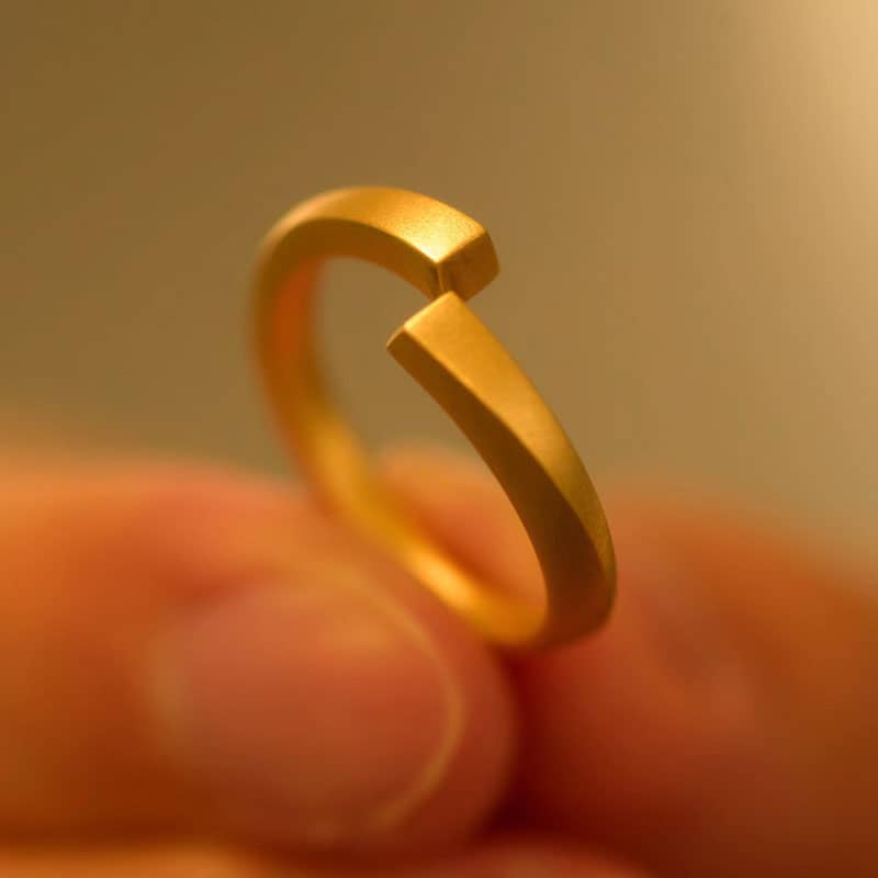 (image for) Matching Infinity Couple Rings Gold Plated Sterling Silver Simple Set For Best Friends