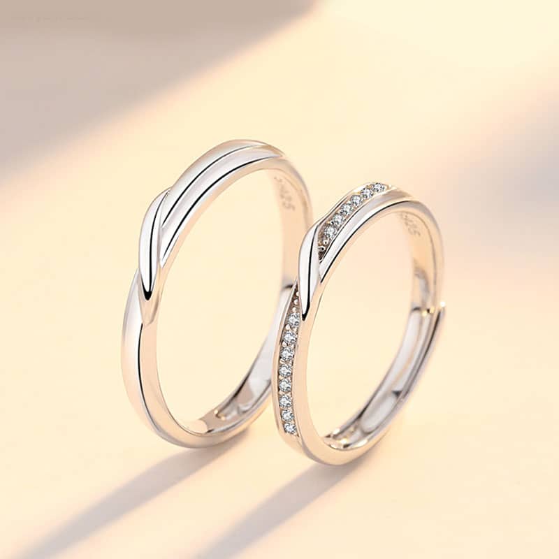 (image for) Sterling Silver Infinity Knot Matching Couple Rings For Best Friends