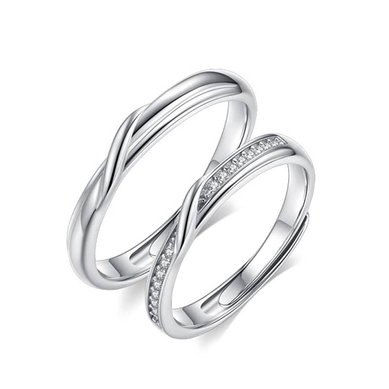 (image for) Sterling Silver Infinity Knot Matching Couple Rings For Best Friends