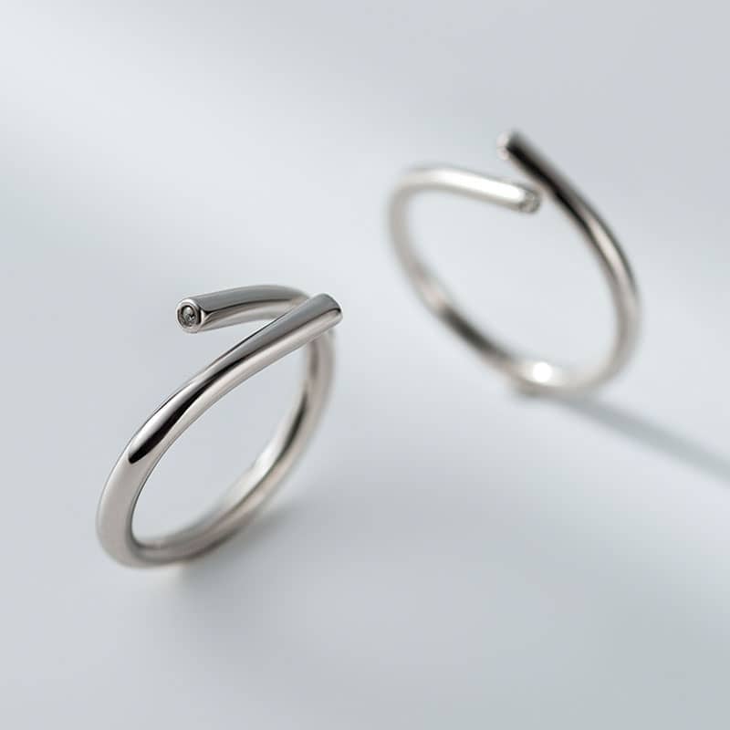 (image for) Handmade Matching Infinity Rings For Couples Simple Band Ring In Sterling Silver