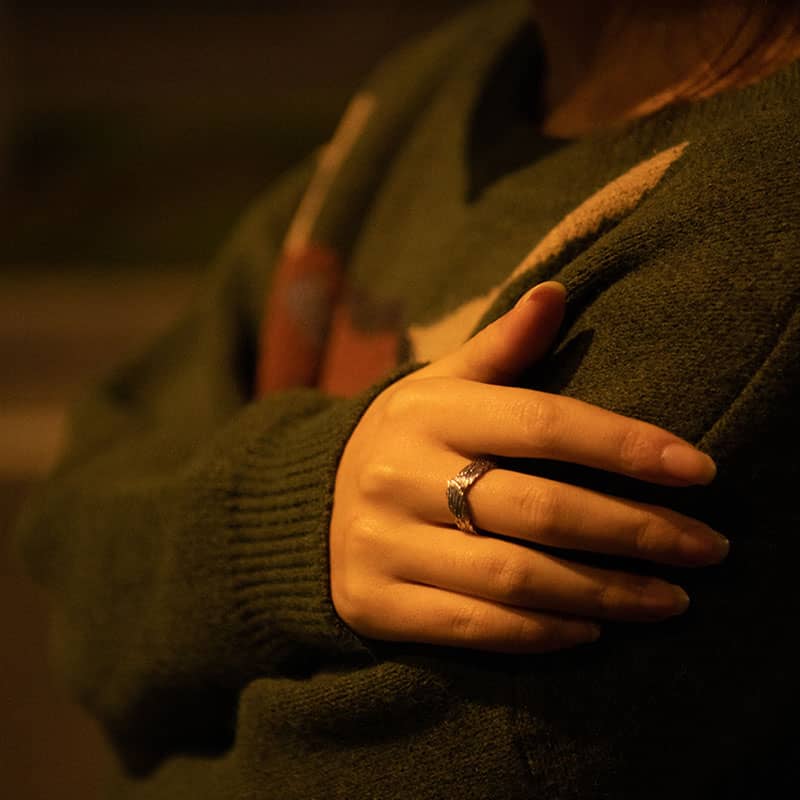 (image for) Handmade Sterling Silver Angel Wing Rings His And Hers Matching Rings