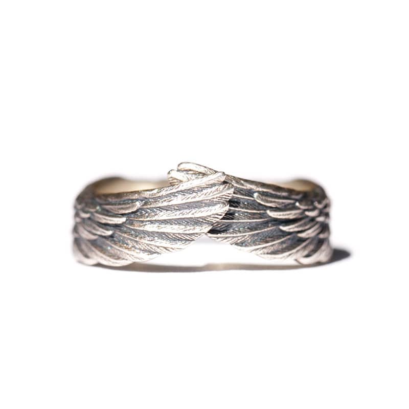 (image for) Handmade Sterling Silver Angel Wing Rings His And Hers Matching Rings