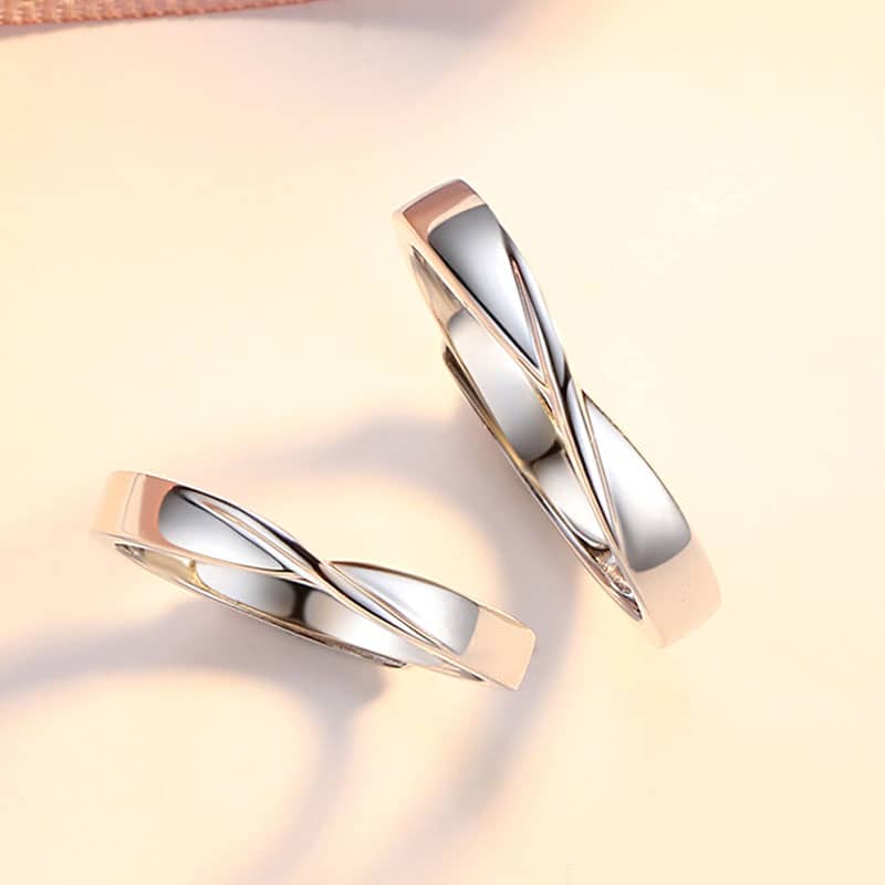 (image for) Sterling Silver Mobius Matching Rings For Best Friend Or Couples